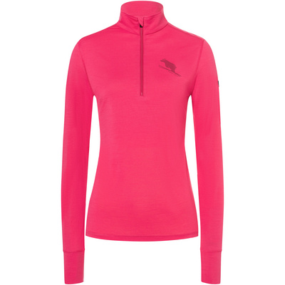 Super.Natural Femme T-shirt long Tundra 175 Zip 1/4 Flear (taille XL, Rose vif)