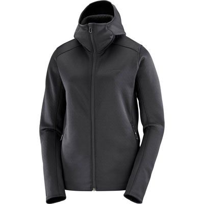 Salomon Dames Essential Midfleece Hooded Jas (Maat L, Zwart)