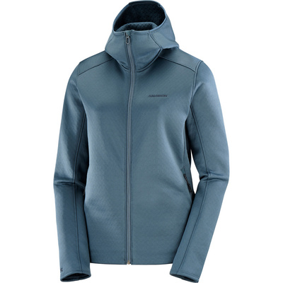Salomon Dames Essential Midfleece Hooded Jas (Maat L, Blauw)