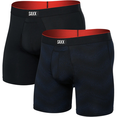 Saxx Underwear Homme Boxer Multi Sport Mesh 2er Pack (taille S, Noir)