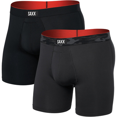 Saxx Underwear Homme Boxer Multi Sport Mesh 2er Pack (taille S, Noir)