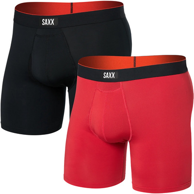 Saxx Underwear Heren Multi Sport Mesh 2er Pack Boxershort (Maat XL, Rood)