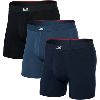 Saxx Underwear Heren Vibe Xtra Fly 3er Pack Boxershort (Maat S, Blauw)