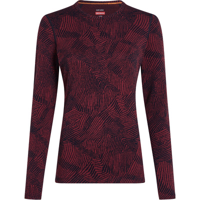 Icebreaker Femme T-shirt long 260 Vertex Crewe Frozen Forms (taille S, Noir)