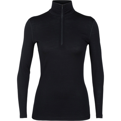 Icebreaker Dames 200 Oasis Half Zip Longsleeve (Maat XL, Zwart)