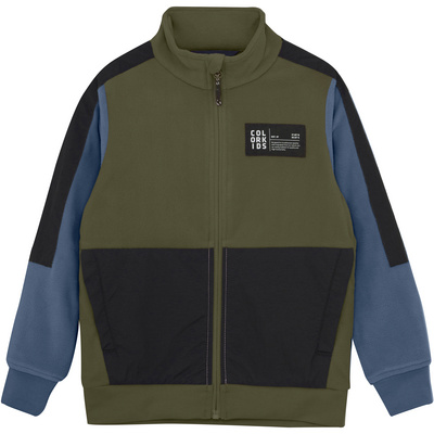 Color Kids Kinderen Colorblock Fleece Jas (Maat 104, Olijf)