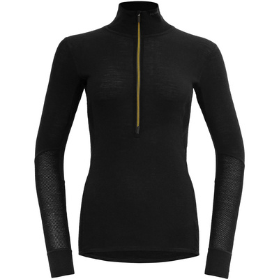 Devold Femme T-shirt long Wool Mesh 190 Zip Neck (taille L, Noir)