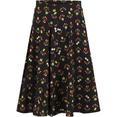 Blutsgeschwister Dames Wooden Heart Circular Rok (Maat XS, Zwart)