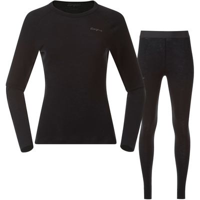 Bergans Femme Ensemble de sous-vêtements Allround Merino (taille XS, Noir)