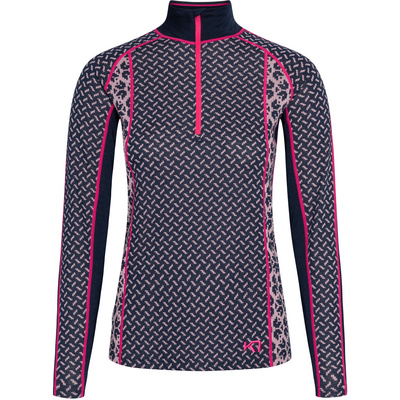 Kari Traa Dames Lekker Half Zip Longsleeve (Maat XS, Blauw)