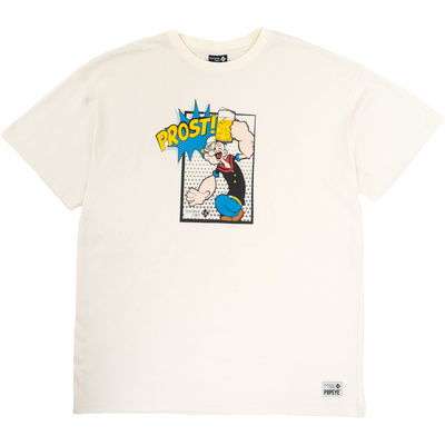 Bavarian Caps Heren Prost, Popeye T-shirt (Maat S, Wit)
