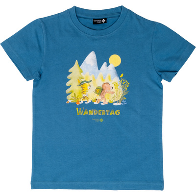 Bavarian Caps Kinderen Wandertag T-shirt (Maat 122 , Blauw)