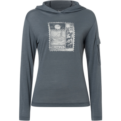 Super.Natural Femme Sweat à capuche Stamp Light P (taille S, Bleu)