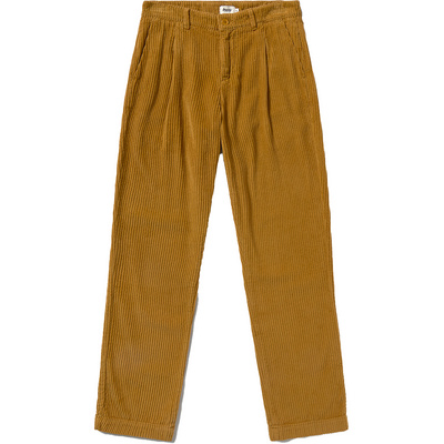 Brava Fabrics Heren Corduroy Pleated Chino Broek (Maat L, Bruin)