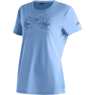 Maier Sports Dames Wilma Print T-shirt (Maat 5XL, Blauw)