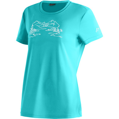 Maier Sports Dames Wilma Print T-shirt (Maat L, Turquoise)