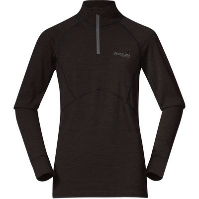 Bergans T-shirt long Inner:Pure Merino Half Zip (taille 128, Noir)