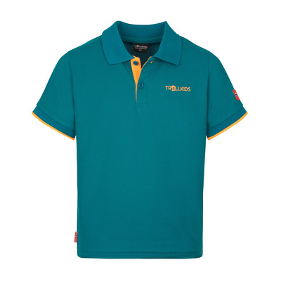 Trollkids Kinderen Bergen Polo XT T-shirt (Maat 140, Turquoise)