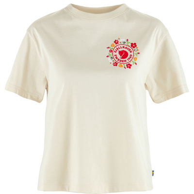 Fjällräven Dames Fjällblomster Logo T-shirt (Maat L, Wit)