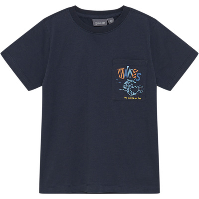 Color Kids Kinderen Print T-shirt (Maat 164, Blauw)
