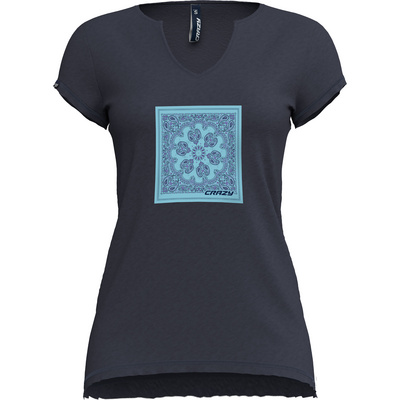 Crazy Dames Mandala T-shirt (Maat XL, Blauw)
