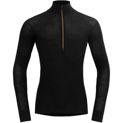 Devold Homme T-shirt long Wool Mesh 190 Zip Neck (taille XL, Noir)