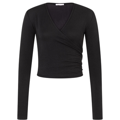 Mandala Dames Wrap Longsleeve (Maat S, Zwart)