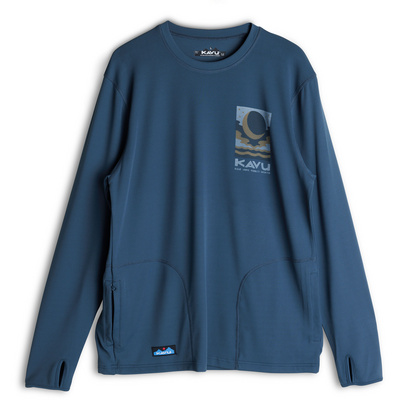 Kavu Heren Sol Crew Longsleeve (Maat S, Blauw)