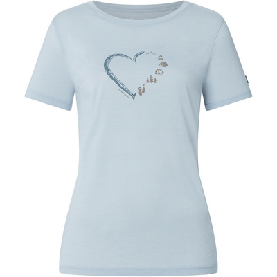 Super.Natural Dames Camping Love T-shirt (Maat XS, Blauw)