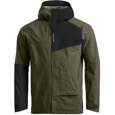 Ortovox Heren Seceda 3L Jas (Maat L, Olijf)