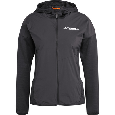 adidas Terrex Dames Xperior Climawarm Wind Light Fleece Hooded Jas (Maat S, Zwart)
