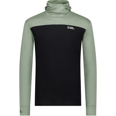 Mons Royale Homme T-shirt long Yotei Merino Powder Hood (taille XL, Noir)
