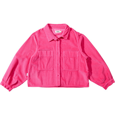 Brava Fabrics Dames Corduroy Boxy Blouse (Maat L, Roze)