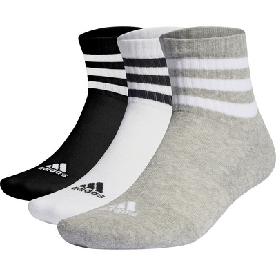 adidas 3 Stripes Mid 3er Pack Sokken (Maat 43 , Grijs)