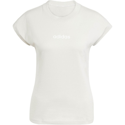 adidas Dames Essentials Linear Cotton T-shirt (Maat L, Wit)