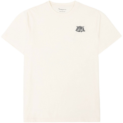 KnowledgeCotton Apparel Heren Owl Chest Embroidery T-shirt