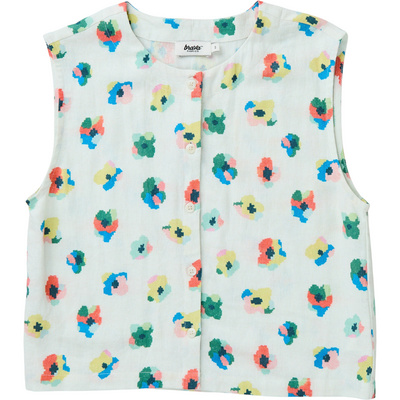 Brava Fabrics Dames Mini Flower Button Up Blouse