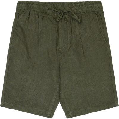 KnowledgeCotton Apparel Heren Fig Loose Linen Korte broek (Maat M, Olijf)