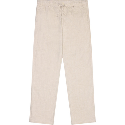 KnowledgeCotton Apparel Heren Fig Loose Linen Broek (Maat S, Blauw)