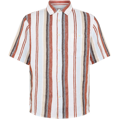 KnowledgeCotton Apparel Heren Multi Stripe Linen Overhemd