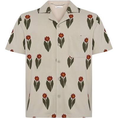 KnowledgeCotton Apparel Heren Flower Boucl&eacute; Overhemd