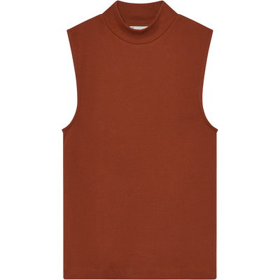 KnowledgeCotton Apparel Dames High Neck Rib Top