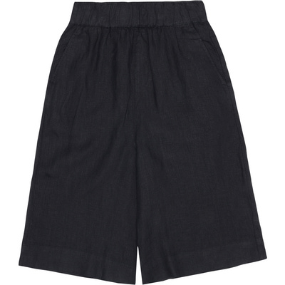 KnowledgeCotton Apparel Dames Eve Culotte High-Rise Wide Linen Korte broek (Maat XS, Zwart)