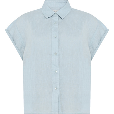 KnowledgeCotton Apparel Dames Aster Fold Up Linen Blouse