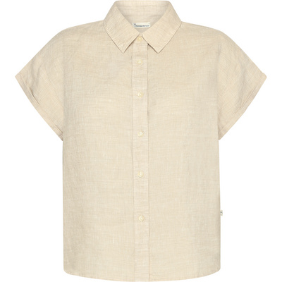 KnowledgeCotton Apparel Dames Aster Fold Up Linen Blouse