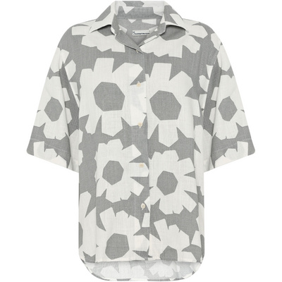 KnowledgeCotton Apparel Dames Linen-Mix Printed Blouse