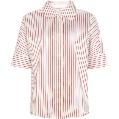 KnowledgeCotton Apparel Dames Striped Satin Blouse