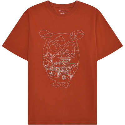KnowledgeCotton Apparel Heren Front Print T-shirt