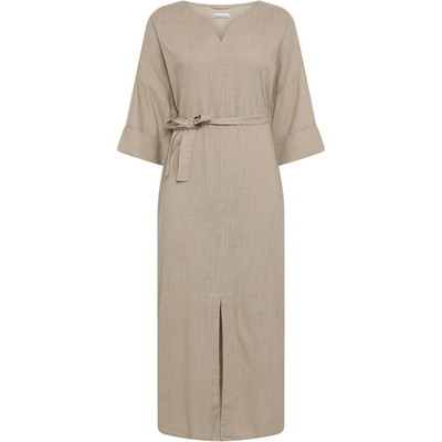 KnowledgeCotton Apparel Dames Linen-Mix V-Neck Jurk