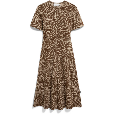 ARMEDANGELS Dames Zebra Print Jersey Midi Jurk
